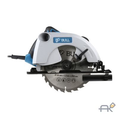 Циркулярная пила BULL KS 1901 в кор. 1500 Вт. 190х30 мм. до 66 мм (Литая алюминиевая платформа. 6000 об/мин)  07018126 